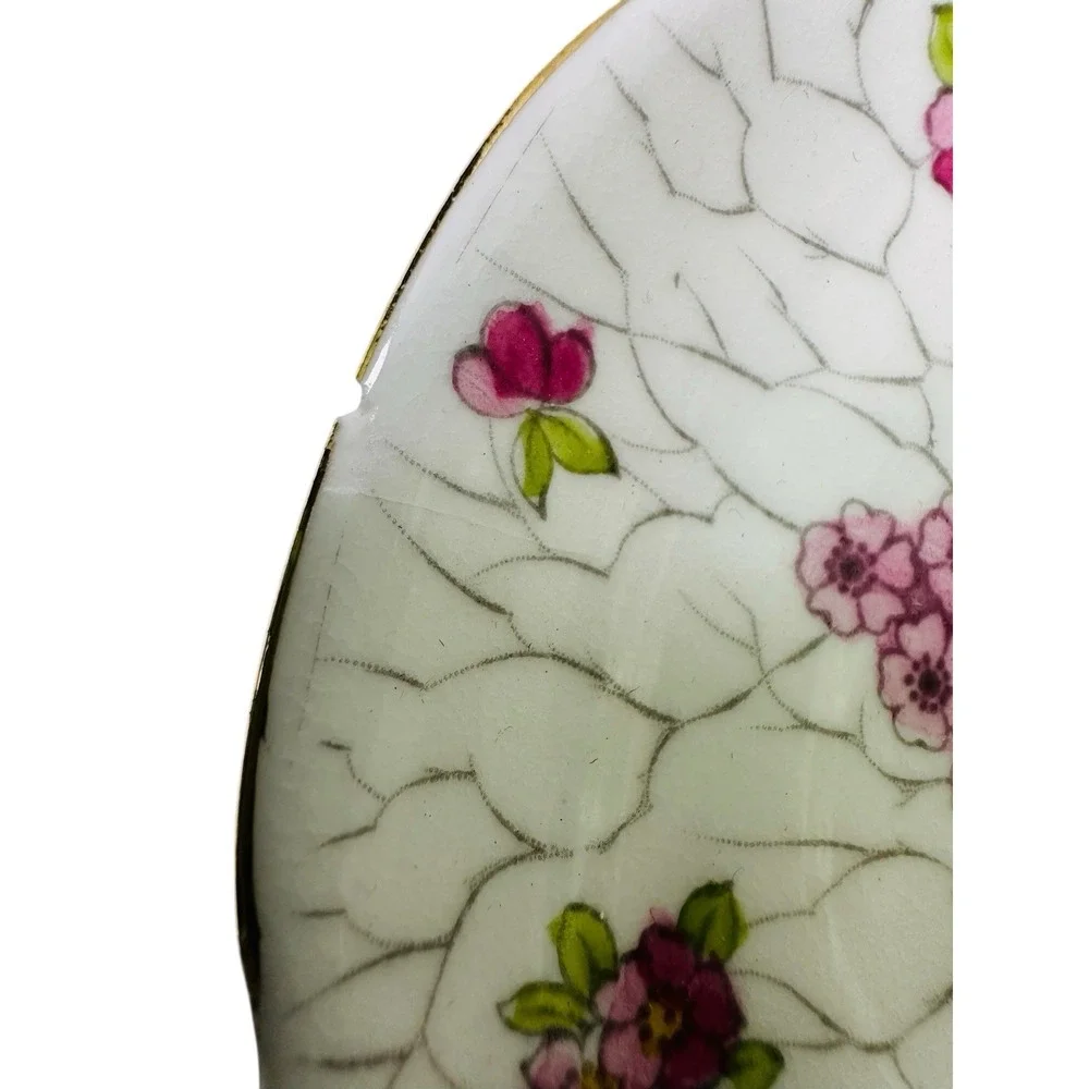 Adderley Tea Cup and Saucer Pink Chintz Painted Blossoms‎ Vintage Read